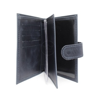 Обложка для авто+паспорт-Croco-ВП-1032  (с хляст, 5 внут карм, двойн стенка)  натуральная кожа синий пулл-ап (85)  260913