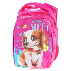 Рюкзак собачка розовый со стразами