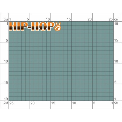 06-80 Термотрансфер надпись Хип-Хоп (англ.) оранжевый 1,5х8см