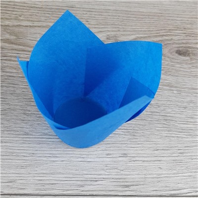 Капсулы бумажные для кондитерских изделий 10 шт Тюльпан Голубые