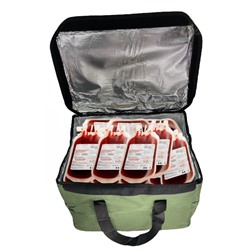 Сумка-холодильник для донорской крови на 32 литра (олива), - Внутренний отражающий слой с антибактериальным покрытием полностью герметичен, что обеспечивает продолжительное сохранение температуры пакетов с донорской кровью, другими препаратами или продуктами №87