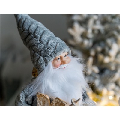 Фигура под ёлку БАББО НАТАЛЕ, серый, 64 см, Due Esse Christmas
