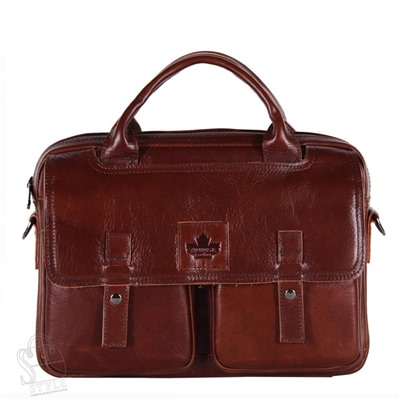 Портфель мужской кожаный 3885Z brown  Zinimsk