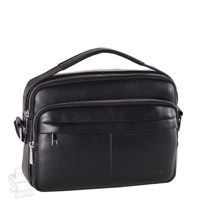 Сумка мужская кожаная 2071-3ABSH black Heanbag в Новосибирске