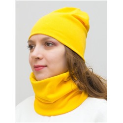 Комплект женский шапка+снуд (Цвет желтый), размер 56-58,  хлопок 95%