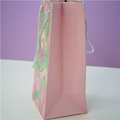 Пакет подарочный «Dog flower», pink (12*10*24.5)
