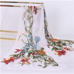 Тонкий шарф с цветочным рисунком