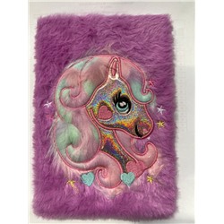 Блокнот плюшевый "Beautiful unicorn", pink mix (15х21 см)