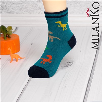 Детские хлопковые носки с рисунком "динозавры" MilanKo IN-165 упаковка