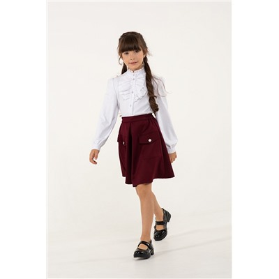 Бордовая школьная юбка, модель 0346