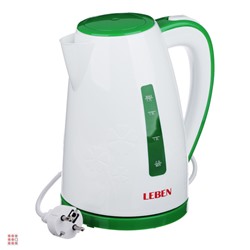 Чайник электрический 1,7л, белый/зеленый