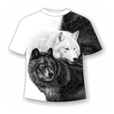 Подростковая футболка Волки обнимашки 888