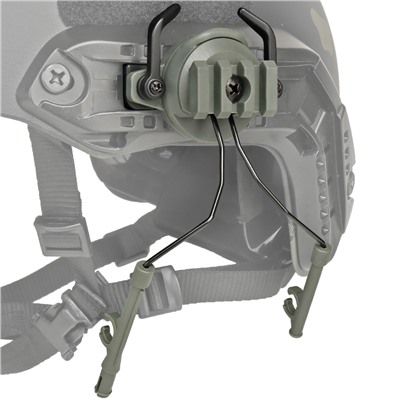 Крепление для активных наушников на шлем (олива), - Подходит для большинства современных баллистических шлемов. Имеется RIS-планка для установки дополнительного оборудования: фонаря, экшн камеры, оптики, приборов ночного видения и т.д. №10