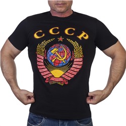 Черная футболка с гербом СССР, №3