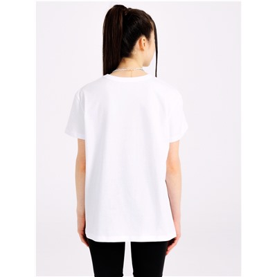 футболка 1ЖДФК4513001; белый / Бирюзовый цветок
