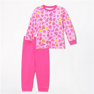 Пижама 1220-028 розовый/Сердечки