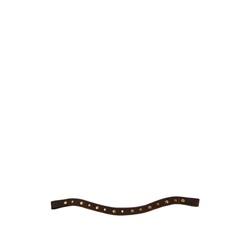 Налобник Волна, заклепки, кожа, 20 мм, 40 см, коричневый, КС102к