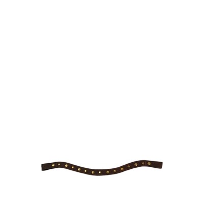 Налобник Волна, заклепки, кожа, 15 мм, 40 см, коричневый, КС101к