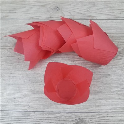 Капсулы бумажные для кондитерских изделий 10 шт Тюльпан Красный