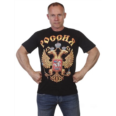 Стильная футболка с гербом России, – специальная цена на эксклюзив! №86*