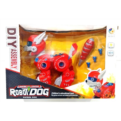 Робот-Собака конструктор с отверткой на радиоуправлении (свет+звук)