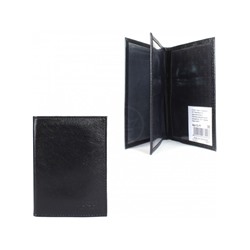 Обложка для авто+паспорт Premier-О-77 (4 внут карм)  натуральная кожа черный ладья (327)  212614