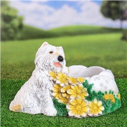 Фигурное кашпо "Собака с цветами" 25х40х15см
