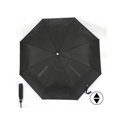 Зонт женский ТриСлона-L 3898A,  R=58см,  суперавт;  8спиц,  3слож,   набивной"Ко Эпонж",  тефлон,  черный  (Париж)  229333