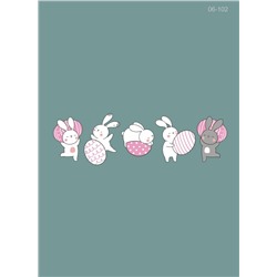 06-119 Термотрансфер Пасхальные Крольчата, розовый 23х9 см