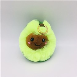 Мягкая игрушка брелок "Авокадо" мохнатый 14 см