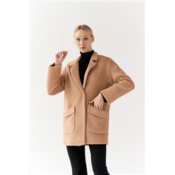 Пальто женское демисезонное 22520  (кэмел/тедди)