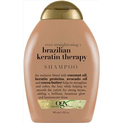 Шампунь разглаживающий для укрепления волос Бразильский Кератин Ever Straight Brazilian Keratin Smooth Shampoo, OGX 385 мл
