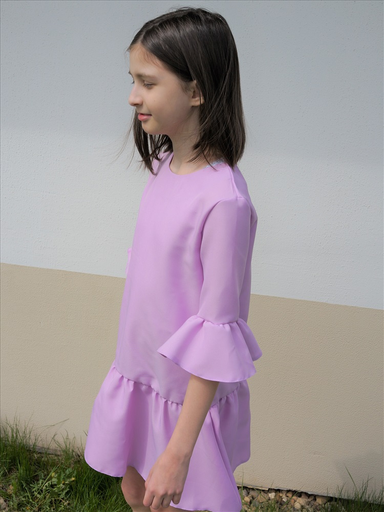 Платье для девочки с воланами MINAKU: Cotton collection цвет красный, рост 98