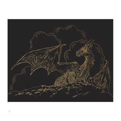 КС-Гравюра 20х25,5 см SGHK №46 "Дракон" (золото) Hobbius {Китай}