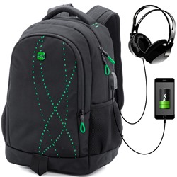 Рюкзак МАЛ SkyName 90-107 черный-зеленый
