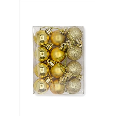 Набор новогодних шаров 3 см (12 шт) SF-7334, золото №2