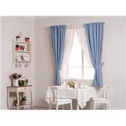 Плотные шторы для кухни цвет голубой - Арт - 6014