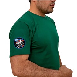 Зелёная футболка с термотрансфером ЛДНР на рукаве, (тр. №73)