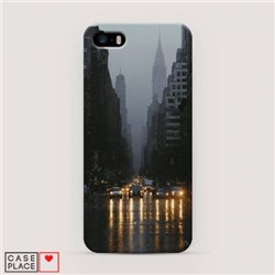 Пластиковый чехол Дождливый Нью Йорк на iPhone 5/5S/SE
