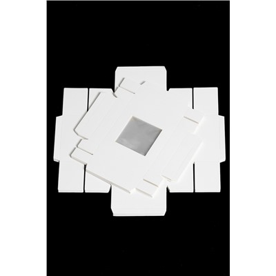 Коробка крафтовая с окошком 13*13*6 см (12 шт) SF-7115, белый