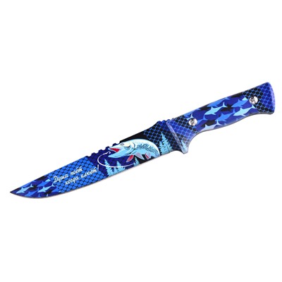 Стальной декорированный нож "Рыбалка", - высококачественная сталь, авторский дизайн №1814