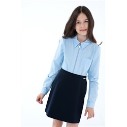 Голубая школьная блуза, модель 06120