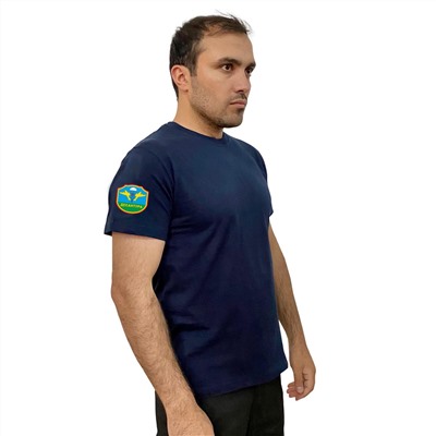 Тёмно-синяя футболка с термотрансфером "Десантура" на рукаве