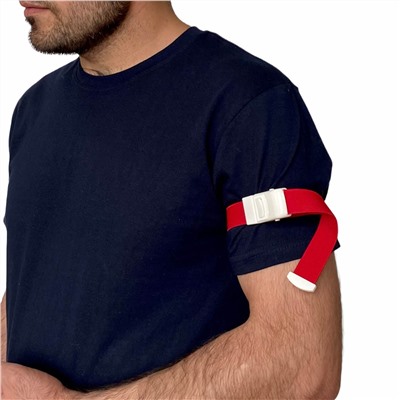 Кровоостанавливающий бандаж-турникет с зажимом (красный), - Эффективно помогает при различных кровотечениях. Мягкая лента не доставляет неудобств и дискомфорта при использовании. Предназначен для ограничения циркуляции венозной крови в конечностях №59