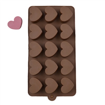 Форма для шоколада и льда Сердечко на десерт 15 ячеек