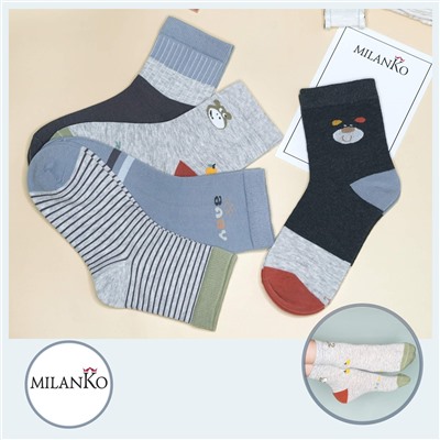 Детские хлопковые носки  (Узор 3) MilanKo D-222 упаковка