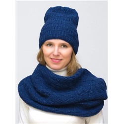 Комплект женский весна-осень шапка+снуд Лилиан (Цвет светло-синий), размер 52-54, шерсть 30%