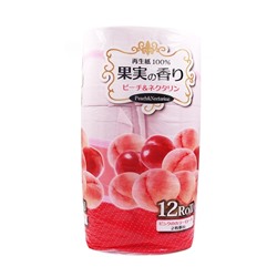 JP/ Ideshigyo Туалетная бумага Scent of Fruit Peach & Nectarine Аромат Персика и Нектарина 2х-слойная/ 114мм*27,5м/12рул.