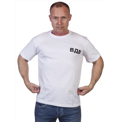 Однотонная мужская футболка ВДВ с эмблемой десанта*, на спине. ОЧЕНЬ ДЁШЕВО! №143