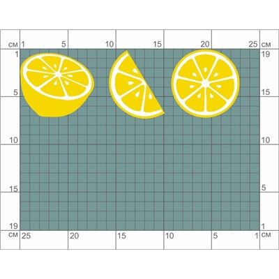 06-144 Термотрансфер Сочные желтые лимоны 7х23см